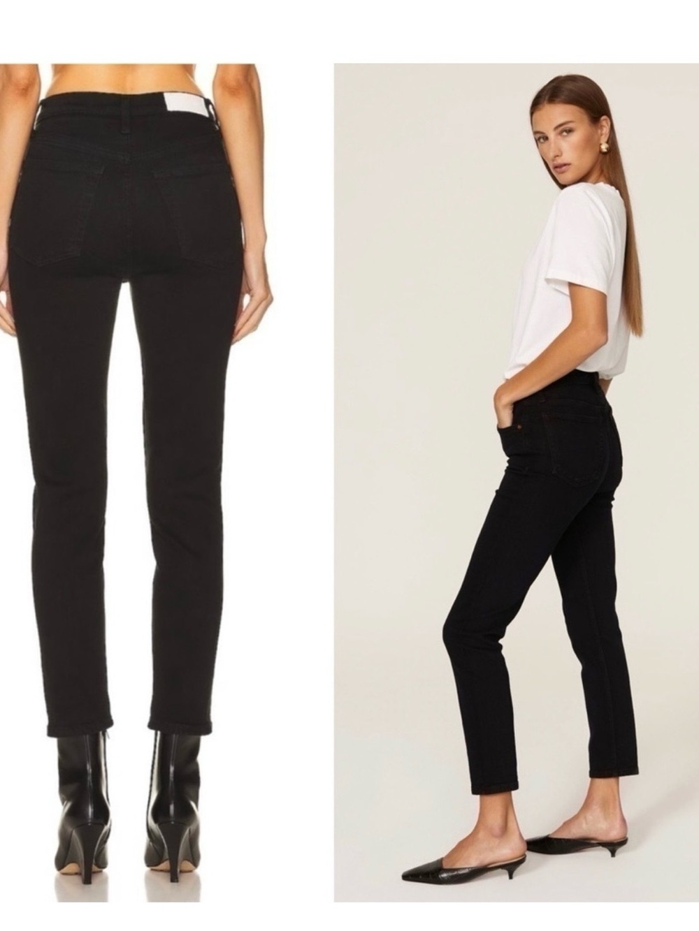 Re/Done x Levis High Rise Ankle Crop jet black 27” premium denim w/ stretch NWOT